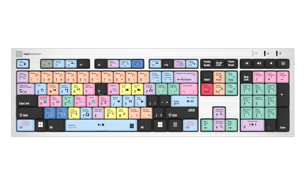 Vegas Pro<br>Silver Slimline Keyboard – Windows<br>
